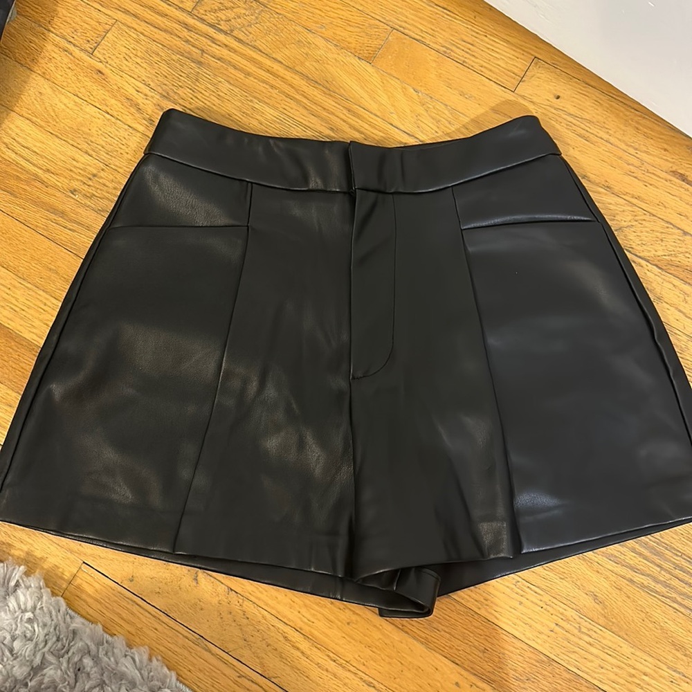 Stradivarius Leather Shorts